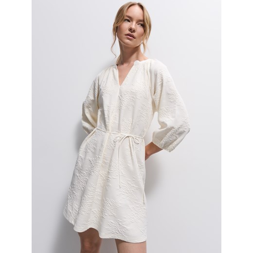 Mohito - Koszulowa sukienka mini - kremowy Mohito XXS Mohito