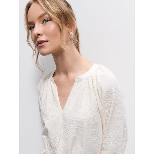 Mohito - Koszulowa sukienka mini - kremowy Mohito S Mohito