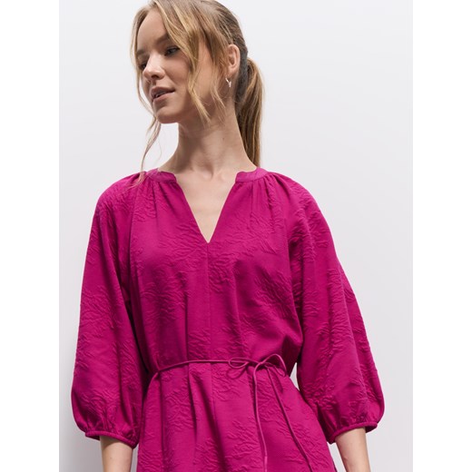 Mohito - Koszulowa fuksjowa sukienka mini - fuksjowy Mohito XXL Mohito