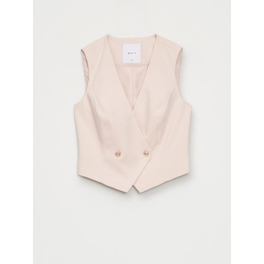 Mohito - Elegancka beżowa kamizelka - beżowy ze sklepu Mohito w kategorii Kamizelki damskie - zdjęcie 185403297