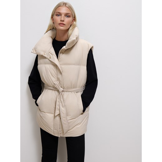Mohito - Pikowana kamizelka - beżowy Mohito 38 Mohito