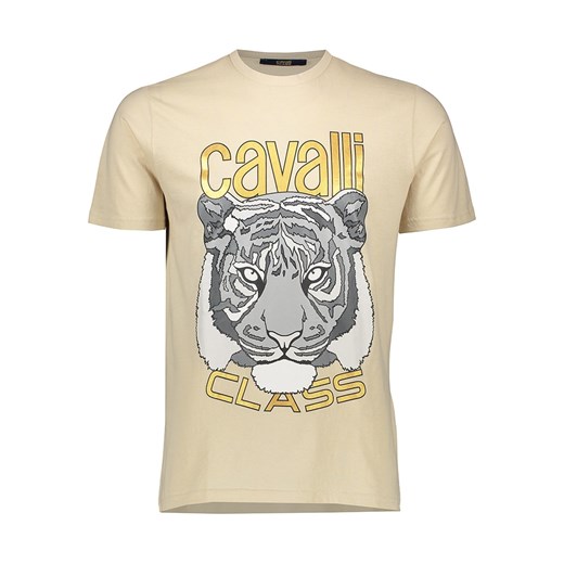 cavalli CLASS Koszulka w kolorze beżowym ze sklepu Limango Polska w kategorii T-shirty męskie - zdjęcie 185403938