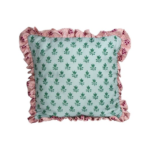 Kersten Poduszka &quot;Ruffles&quot; w kolorze zielono-jasnoróżowym - 45 x 45 cm ze sklepu Limango Polska w kategorii Poduszki dekoracyjne - zdjęcie 185404616