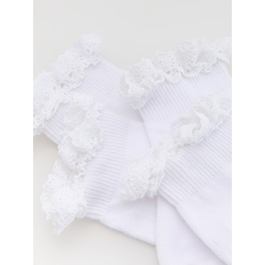 Reserved - Bawełniane skarpetki z falbanką 5 pack - biały Reserved 19/21 Reserved