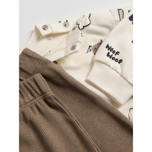 Reserved - Bawełniany komplet - brązowy Reserved 74 (6-9 m.) Reserved
