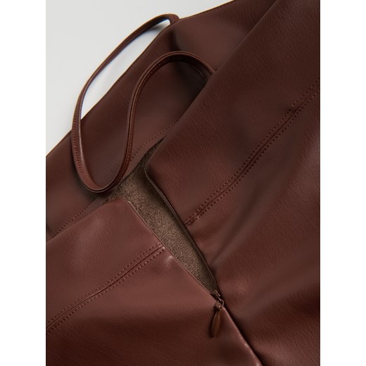 Reserved - Top z imitacji skóry - brązowy Reserved S Reserved