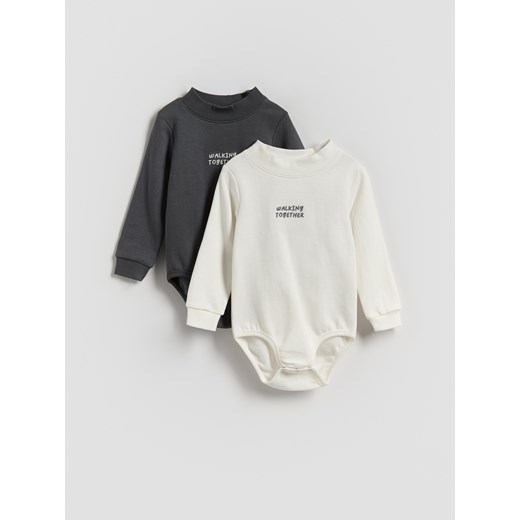 Reserved - Bawełniane body 2 pack - złamana biel ze sklepu Reserved w kategorii Body niemowlęce - zdjęcie 185406426