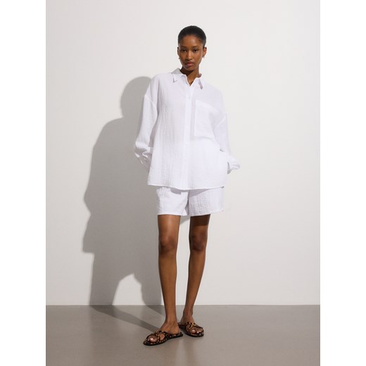 Reserved - Koszula oversize z wiskozą - biały Reserved L okazja Reserved