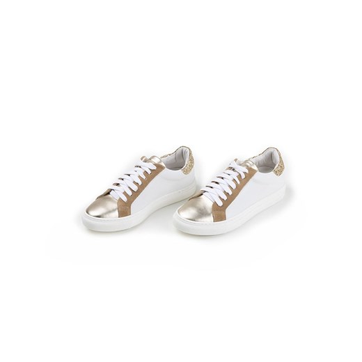Anna Morellini Skórzane sneakersy &quot;Ziarisa&quot; w kolorze złoto-białym ze sklepu Limango Polska w kategorii Trampki damskie - zdjęcie 185407385