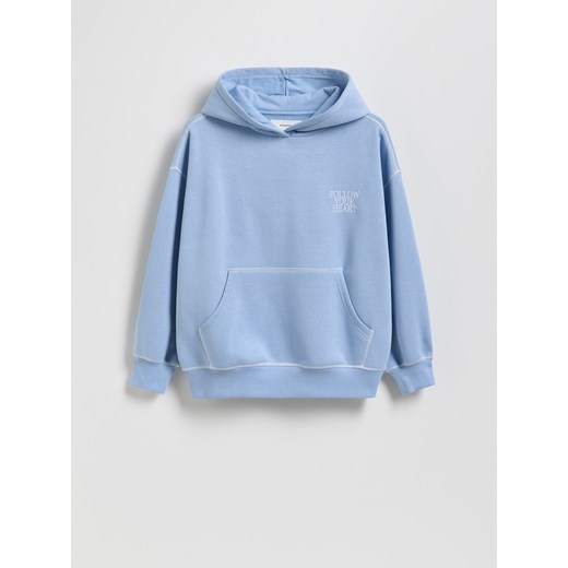 Reserved - Bluza oversize z haftem - niebieski ze sklepu Reserved w kategorii Bluzy dziewczęce - zdjęcie 185408327