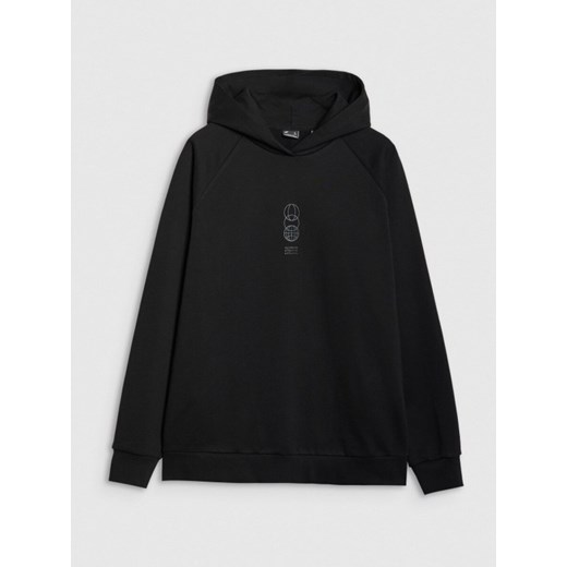 Męska bluza dresowa nierozpinana z kapturem 4F 4FRSS25TSWSM2111 - czarna ze sklepu Sportstylestory.com w kategorii Bluzy męskie - zdjęcie 185410427