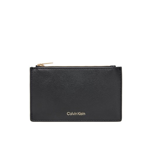 Duży Portfel Damski Calvin Klein Foil Logo Top Zip Cardcase LV04F1090G Czarny ze sklepu eobuwie.pl w kategorii Portfele damskie - zdjęcie 185411085