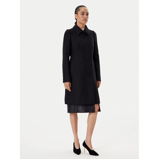 BOSS Płaszcz wełniany Cale 50550723 Czarny Relaxed Fit ze sklepu MODIVO w kategorii Płaszcze damskie - zdjęcie 185411836