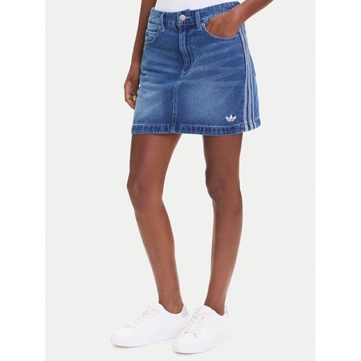adidas Spódnica jeansowa adicolor 3-Stripes JW2649 Niebieski Regular Fit ze sklepu MODIVO w kategorii Spódnice - zdjęcie 185411857