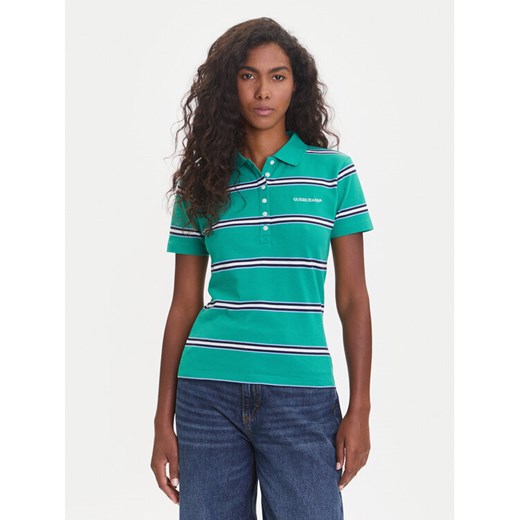 Guess Jeans Top 176097 Zielony Classic Fit ze sklepu MODIVO w kategorii Bluzki damskie - zdjęcie 185411929