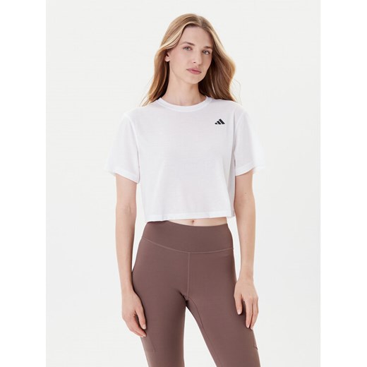 adidas Koszulka techniczna Train Essentials JC9556 Biały Loose Fit ze sklepu MODIVO w kategorii Bluzki damskie - zdjęcie 185411936
