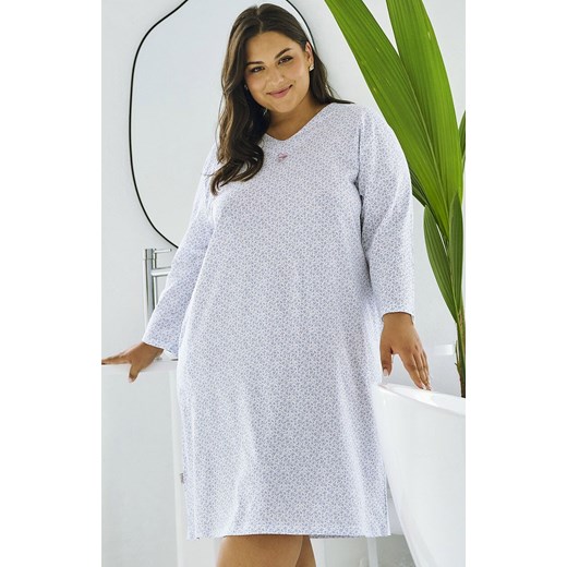 Bawełniana koszula nocna damska plus size Debora 3464, Kolor niebieski-wzór, Rozmiar 4XL, Taro ze sklepu Primodo w kategorii Koszule nocne - zdjęcie 185413147