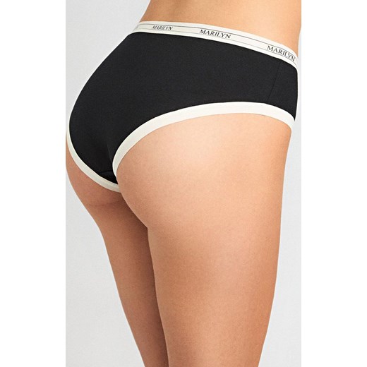 Marilyn figi damskie z bawełny organicznej w sportowym stylu czarne Denise, Kolor czarny, Rozmiar S/M, Marilyn ze sklepu Intymna w kategorii Majtki damskie - zdjęcie 185413586