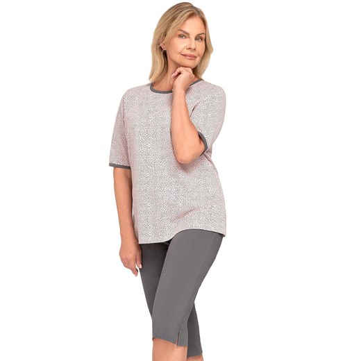 Bawełniana piżama damska Aneta I 268 22, Kolor szary-wzór, Rozmiar 2XL, MARTEL ze sklepu Intymna w kategorii Piżamy damskie - zdjęcie 185414036