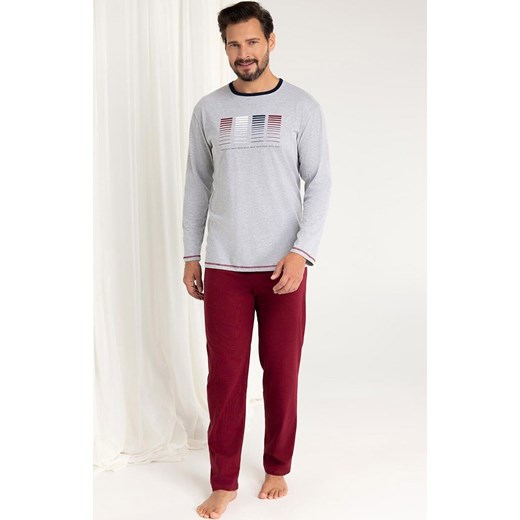 Bawełniana piżama męska jasny melanżowy 487, Kolor melanż jasny, Rozmiar M, Regina ze sklepu Intymna w kategorii Piżamy męskie - zdjęcie 185414089