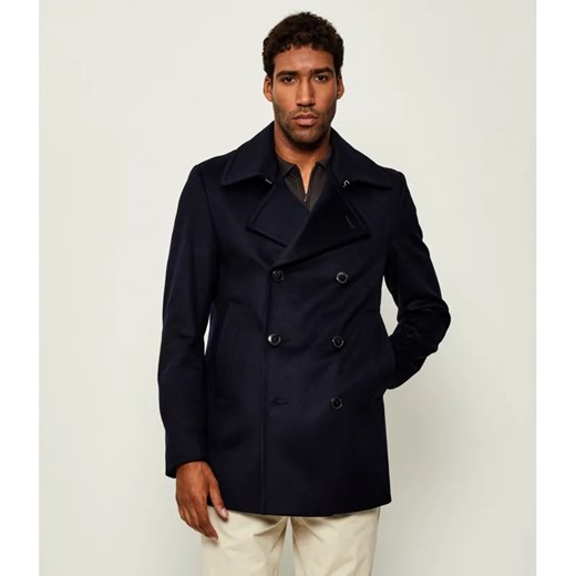 BOSS BLACK Wełniany płaszcz H-Hyde-Pcoat-254 | z dodatkiem kaszmiru ze sklepu Gomez Fashion Store w kategorii Płaszcze męskie - zdjęcie 185415035