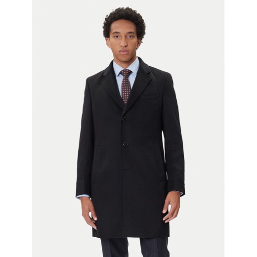 BOSS Płaszcz wełniany Hyde 50549187 Czarny Slim Fit ze sklepu MODIVO w kategorii Płaszcze męskie - zdjęcie 185415936