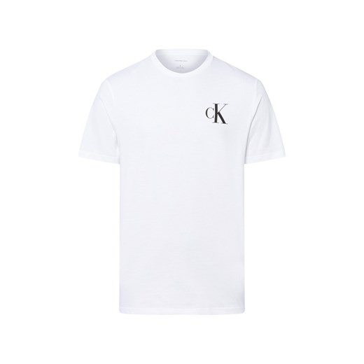 Calvin Klein Jeans Koszulka męska Mężczyźni Dżersej biały jednolity ze sklepu vangraaf w kategorii T-shirty męskie - zdjęcie 185417719