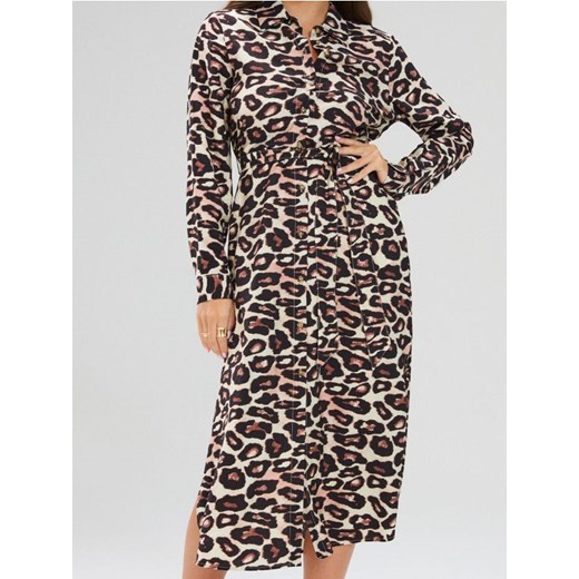 Sinsay - Sukienka ze wzorem w panterkę - wielobarwny ze sklepu Sinsay w kategorii Sukienki - zdjęcie 185420157