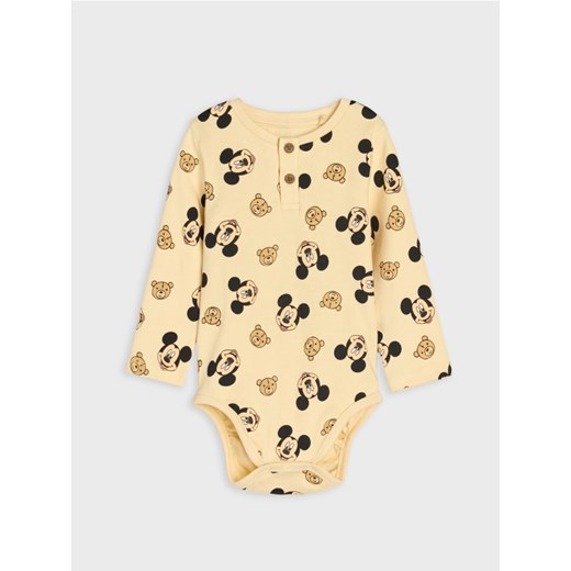 Sinsay - Bawełniane body Mickey Mouse - kremowy ze sklepu Sinsay w kategorii Odzież dla niemowląt - zdjęcie 185420225