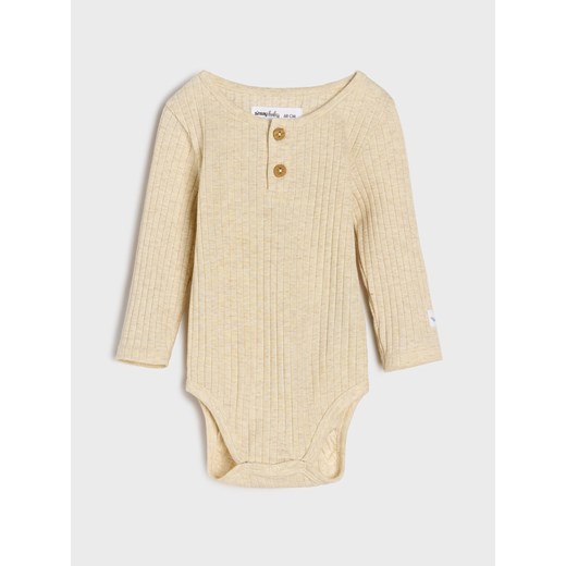 Sinsay - Prążkowany komplet dzianinowy - beżowy Sinsay 68 (3-6 m) Sinsay
