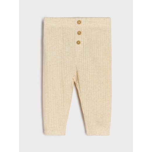 Sinsay - Prążkowany komplet dzianinowy - beżowy Sinsay 74 (6-9 m) Sinsay