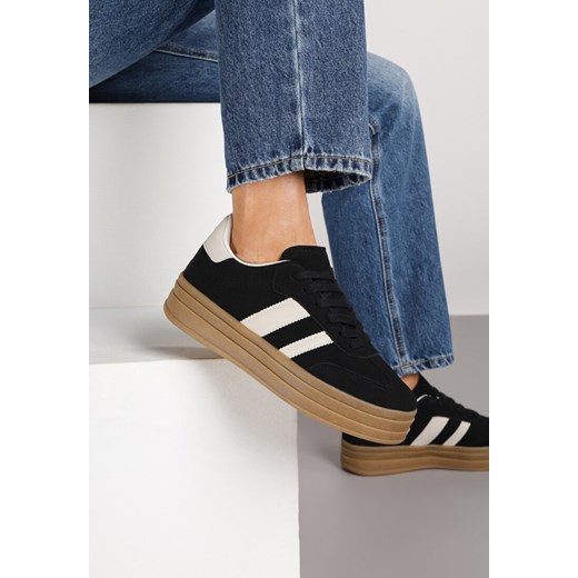 Czarne Sneakersy w Stylu Klasycznych Tenisówek na Platformie Nallania ze sklepu renee.pl w kategorii Buty sportowe damskie - zdjęcie 185421259