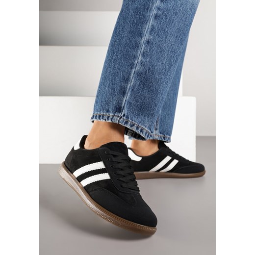 Czarne Sneakersy Ozdobione Paskami Nalierre ze sklepu born2be.pl w kategorii Buty sportowe damskie - zdjęcie 185422027