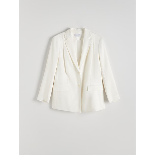 Reserved - Marynarka oversize z wiskozą - złamana biel ze sklepu Reserved w kategorii Marynarki damskie - zdjęcie 185425385