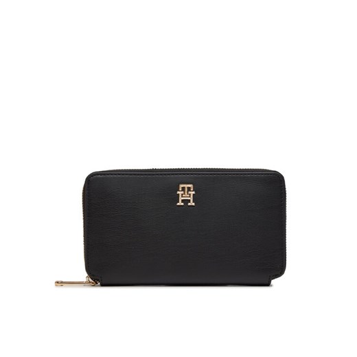Tommy Hilfiger Duży Portfel Damski Iconic Tommy Large Za AW0AW16009 Czarny ze sklepu MODIVO w kategorii Portfele damskie - zdjęcie 185426595
