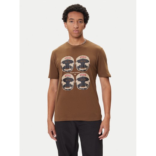 HUGO T-Shirt Diboxer 50542560 Brązowy Regular Fit ze sklepu MODIVO w kategorii T-shirty męskie - zdjęcie 185431387