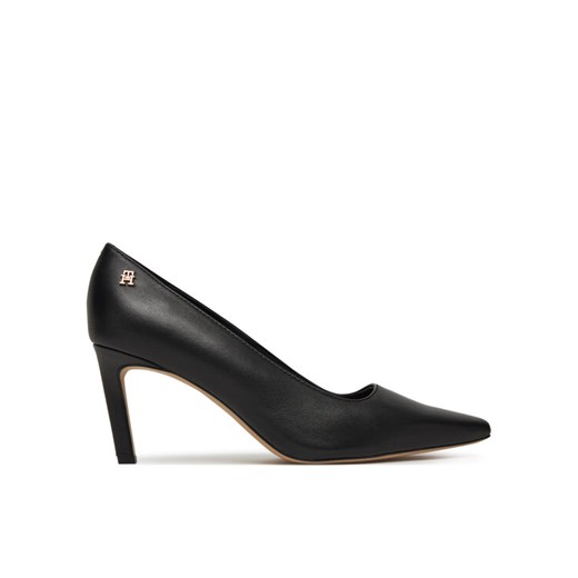 Tommy Hilfiger Szpilki Logo Pump Slanted Hl FW0FW08993 Czarny ze sklepu MODIVO w kategorii Czółenka - zdjęcie 185431468