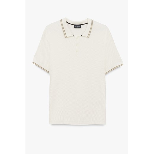 KOSZULKA POLO TENNIS CLUB 116 ECRU Z WISKOZY ze sklepu Recman w kategorii T-shirty męskie - zdjęcie 185432936