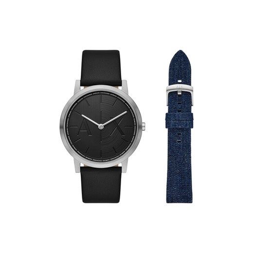 Zegarek Armani Exchange Dale AX7168SET Czarny ze sklepu eobuwie.pl w kategorii Zegarki - zdjęcie 185434387