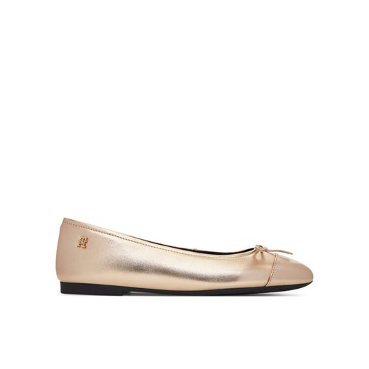 Baleriny Tommy Hilfiger Metallic Toe-Cap FW0FW08920 Złoty ze sklepu eobuwie.pl w kategorii Balerinki - zdjęcie 185434507