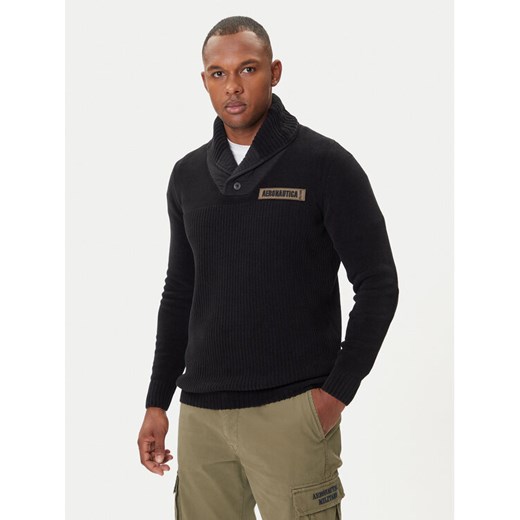 Aeronautica Militare Sweter 252MA1574UL00539 Czarny Regular Fit ze sklepu MODIVO w kategorii Swetry męskie - zdjęcie 185435537