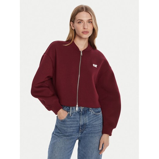 Calvin Klein Jeans Kurtka bomber LV047C524G Bordowy Oversize ze sklepu MODIVO w kategorii Kurtki męskie - zdjęcie 185435615