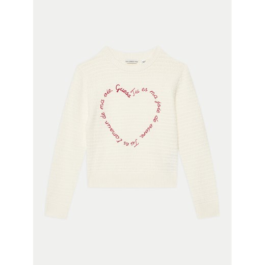 Guess Sweter J5GR00 Z3MZ0 Écru Regular Fit ze sklepu MODIVO w kategorii Swetry dziewczęce - zdjęcie 185435649