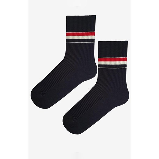 Marilyn skarpetki męskie z wiskozą w sportowym stylu czarne Striped Stripe, Kolor czarny, Rozmiar 41-45, Marilyn ze sklepu Primodo w kategorii Skarpetki męskie - zdjęcie 185436957