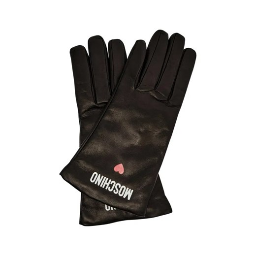Moschino Skórzane rękawiczki | z dodatkiem wełny ze sklepu Gomez Fashion Store w kategorii Rękawiczki damskie - zdjęcie 185437835