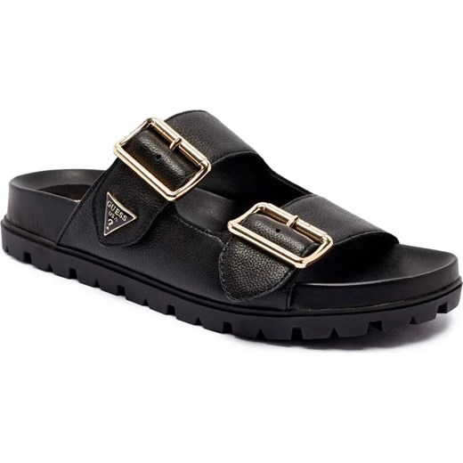 Guess Skórzane klapki FASTEN ze sklepu Gomez Fashion Store w kategorii Klapki damskie - zdjęcie 185437896