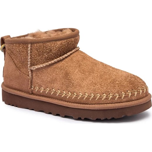 UGG Skórzane śniegowce W CLASSIC ULTRA MINI BIARRITZ | z dodatkiem wełny ze sklepu Gomez Fashion Store w kategorii Śniegowce damskie - zdjęcie 185437907