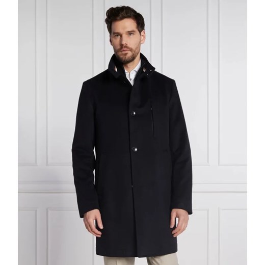 BOSS BLACK Wełniany płaszcz H-Hyde-Standup-224 | z dodatkiem kaszmiru ze sklepu Gomez Fashion Store w kategorii Płaszcze męskie - zdjęcie 185440646