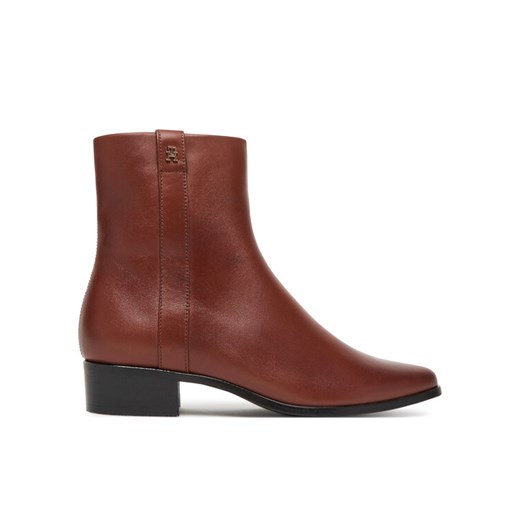 Botki Tommy Hilfiger FW0FW08980 Brązowy ze sklepu eobuwie.pl w kategorii Botki - zdjęcie 185440857