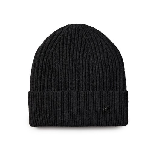 Calvin Klein Czapka Ck Metal Wool Beanie LV04D8032G Czarny ze sklepu MODIVO w kategorii Czapki zimowe damskie - zdjęcie 185441869